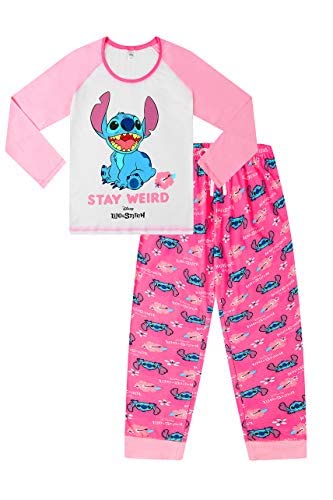 vente chaude Disney Lilo and Stitch Stay Weird Pyjama long rose et blanc pour fille pXwIbqLue juste de l´acheter