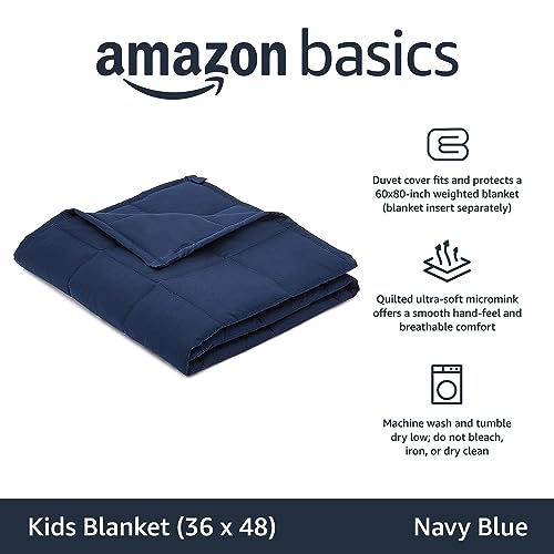 grande remise Amazon Basics Couverture lestée en coton, pour enfants, 2,2 kg, 91,4 x 121 cm, bleu marine lgJ9mCLwf tout pour vous