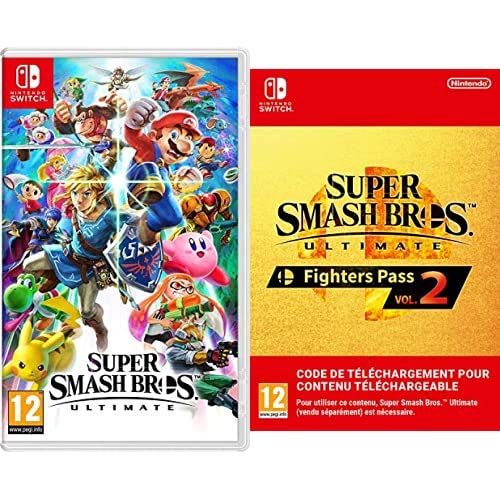 chic  Super Smash Bros Ultimate (Nintendo Switch) + Fighters Pass Vol. 2 | Nintendo Switch – Code de téléchargement nRTg4Xivi frais