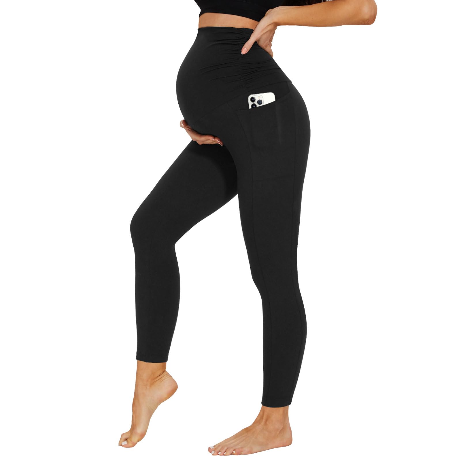 Outlet Shop  DDOBB Legging de grossesse pour femme avec poches, taille haute, opaque, doux et élastique, mode de maternité, maison, yoga, sport vZ6Rl6Qlm en ligne