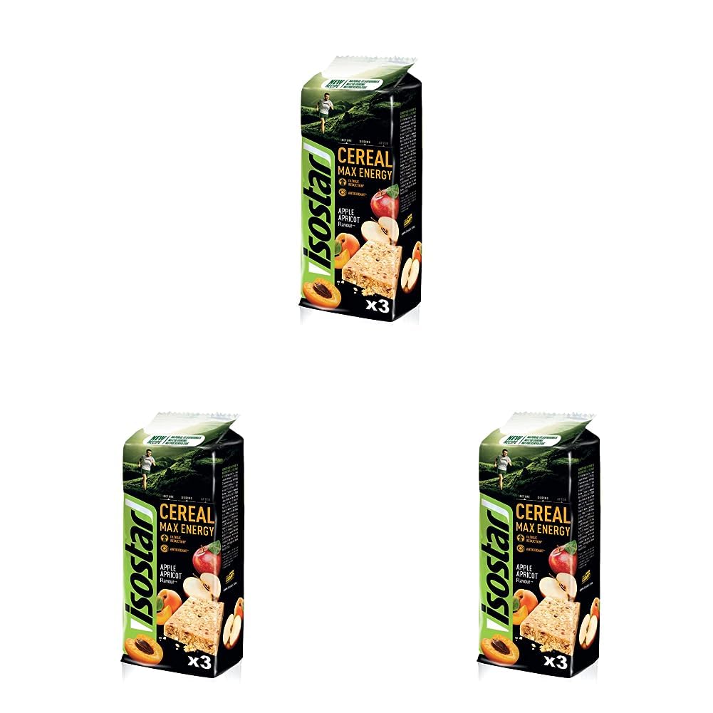 pas cher Isostar - Barres Céréal Max Pomme Abricot - Barres Énergétiques Source de Glucides et de Vitamines - Apport en Energie - 3x55 g - 193967 (Lot de 3) tA4uCJrLF Haute Quaity