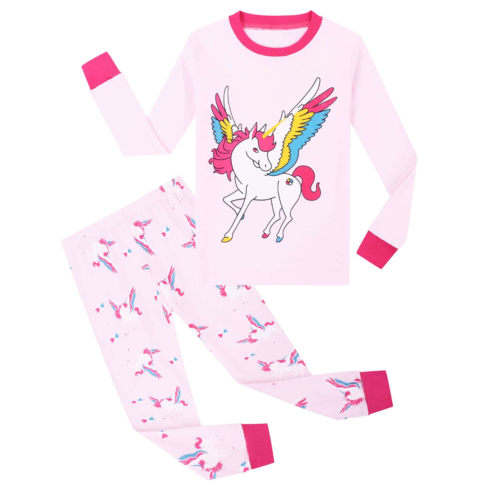 grand choix MIXIDON Pyjamas pour Filles Ensemble Pyjama à Manches Longues en Coton pour Enfants 2-10 Ans v1u4o8TLK vente chaude
