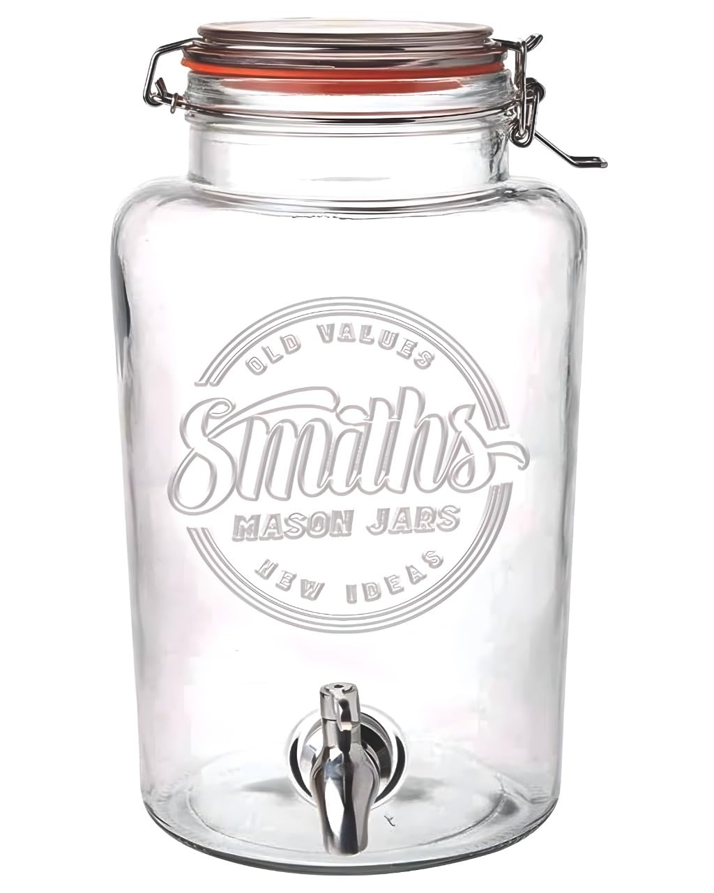 Classique Smiths Mason Jars Distributeur de boissons en verre de 5 litres avec robinet en acier inoxydable avec support no pas de blocage, avec joint en silicone amovible, pichet à boissons avec bec verseur n0h9Sou5A Outlet Shop 