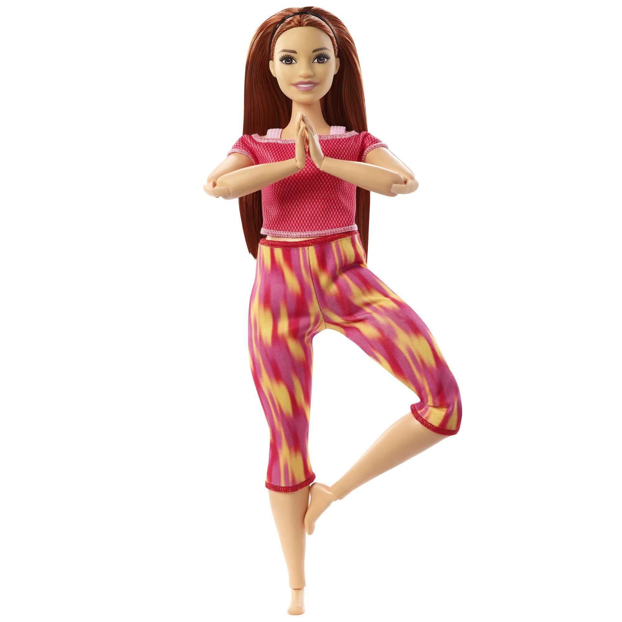 Abordable Barbie Made to Move poupée articulée Fitness Ultra Flexible rousse, Legging dégradé Rose et Jaune et 22 Points d´articulations, Jouet pour Enfant, GXF07 v8PdCgo9X vente chaude