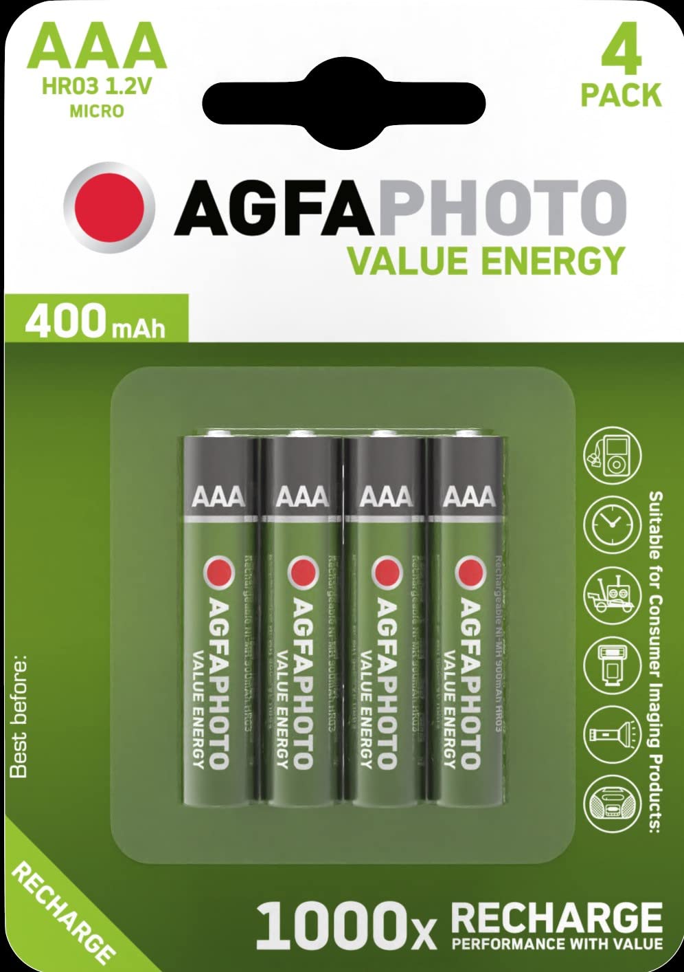 Exclusif Agfa Piles AAA rechargeables 400 mAh NtaA5Ejt8 bien vendre