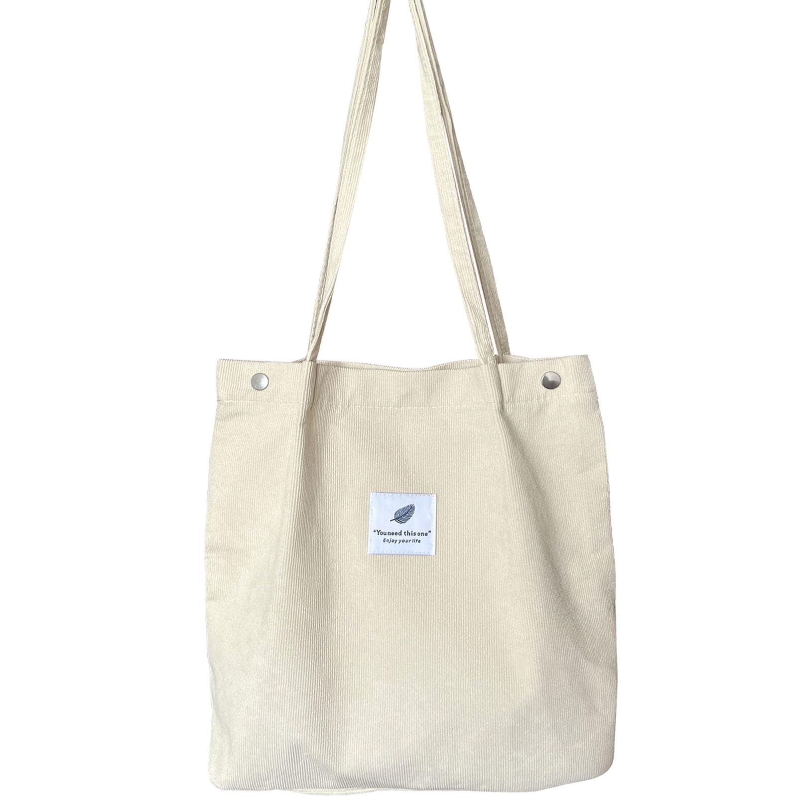 Outlet Shop  KEYRI Sac fourre-tout en velours côtelé pour femme et fille - Grand sac de transport réutilisable avec poche - Sac de courses de grande capacité avec sac à bandoulière intérieur pour l´école, le WuLlRQMSJ à vendre