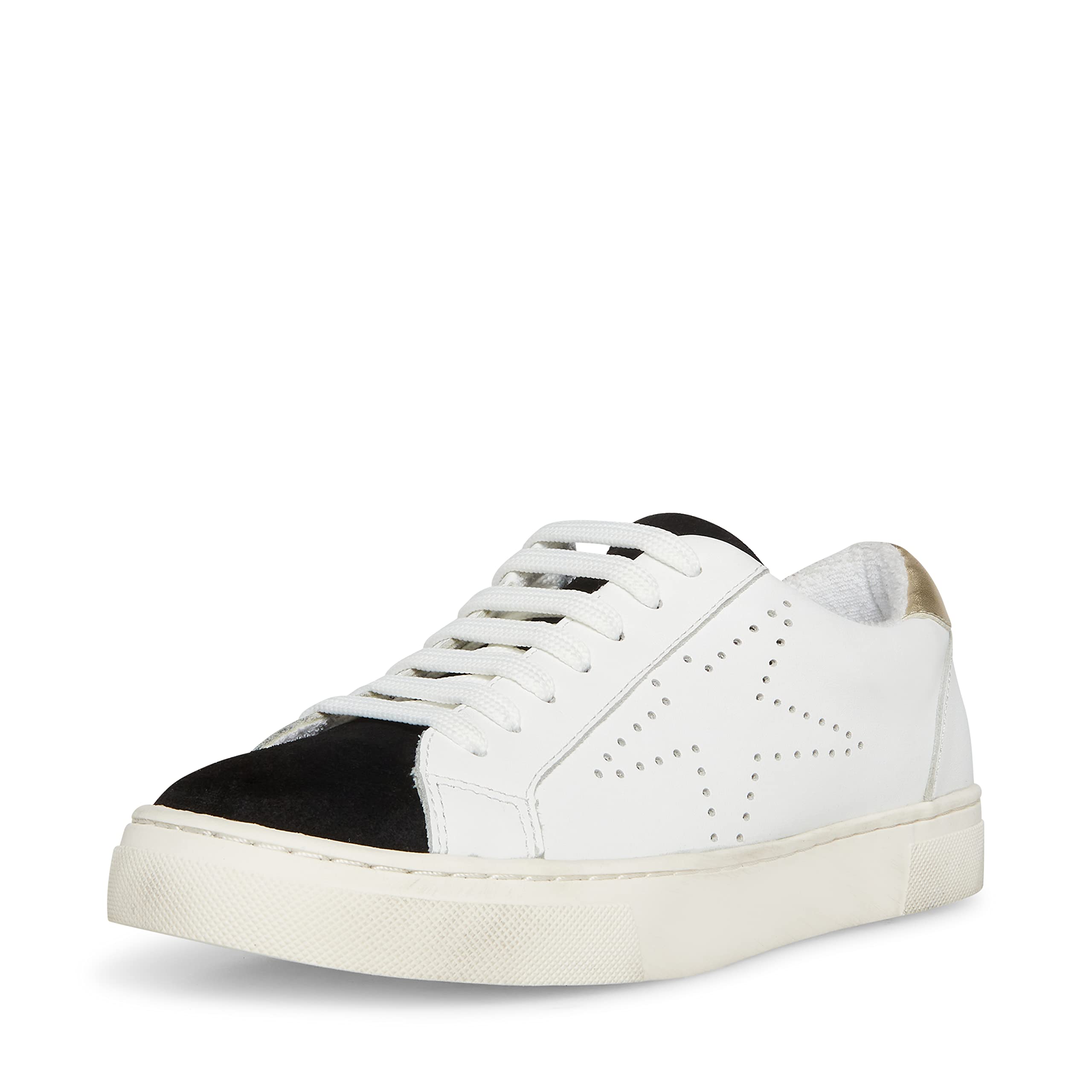 Promotions Steve Madden REZUME Leather Star Lace-up Low Top Sneakers White/Black (7, White/Black) LmPV7wXsk bien vendre