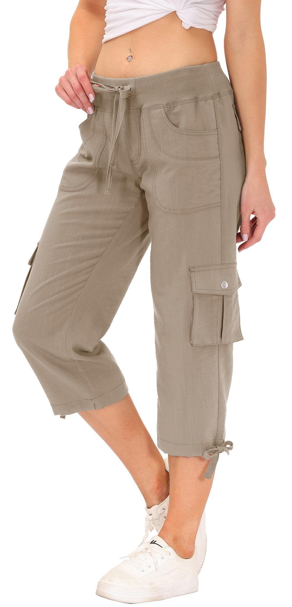 vente chaude AjezMax Pantalons Femme Cargo 3/4 Long Spo