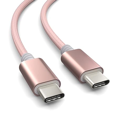 Abordable Câble de connexion USB 3.1 (USB 3.0) type C de 2m en nylon, câble de charge, câble de données, USB C vers USB C, rose/champagne, câble en nylon tressé wXDVASKMR en vente