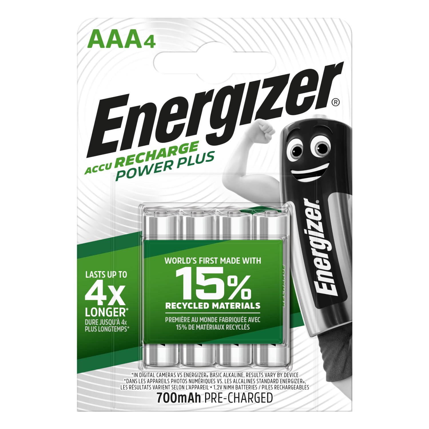 luxe  Energizer Piles Rechargeables AAA, Recharge Power Plus, Lot de 4 sIqztVeam frais