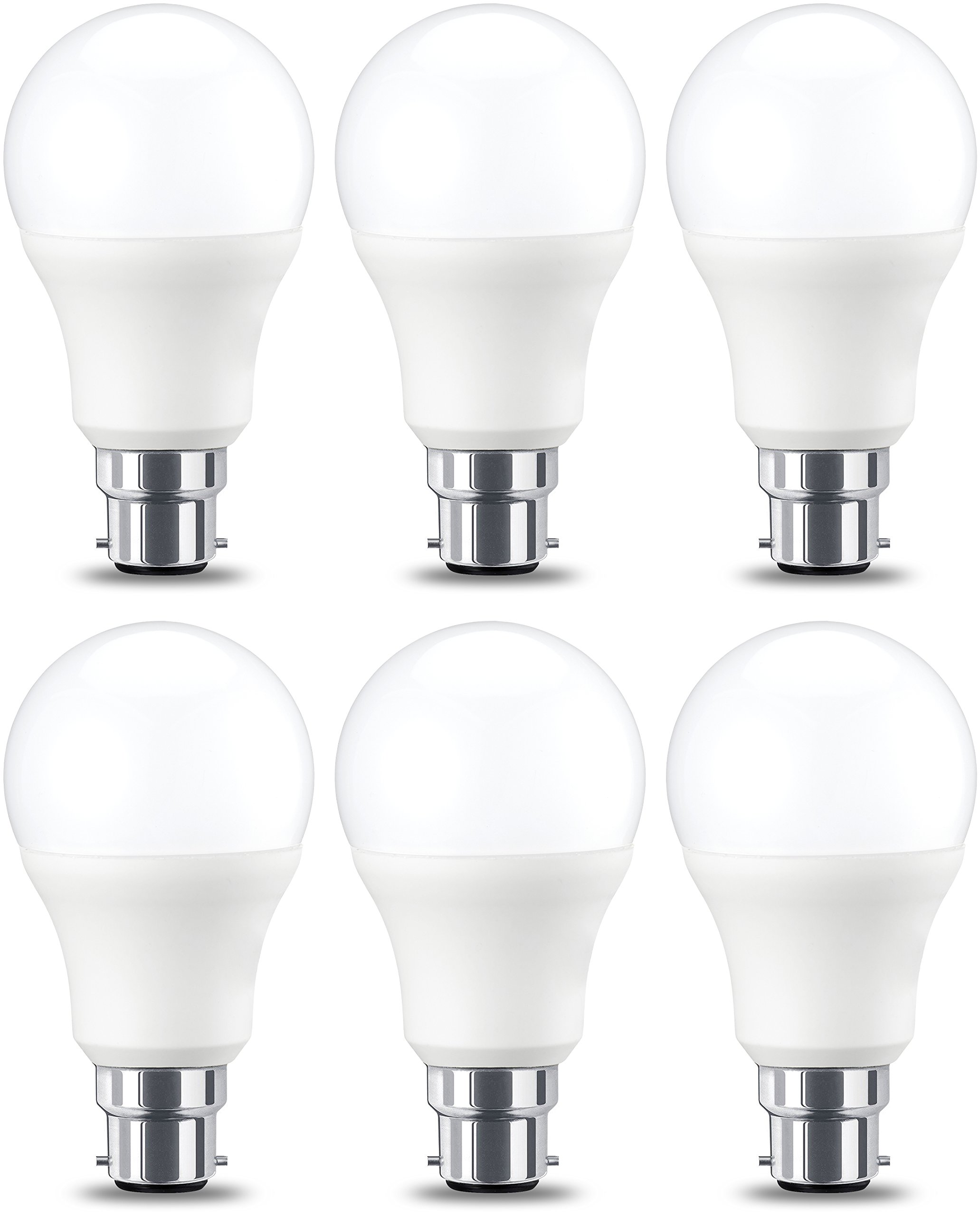 grande remise Amazon Basics Ampoule LED à baïonnette B22 A60, 9W (équivalent ampoule incandescente de 60W), blanc chaud, dimmable - Lot de 6 YgNSxbWkg Haute Quaity
