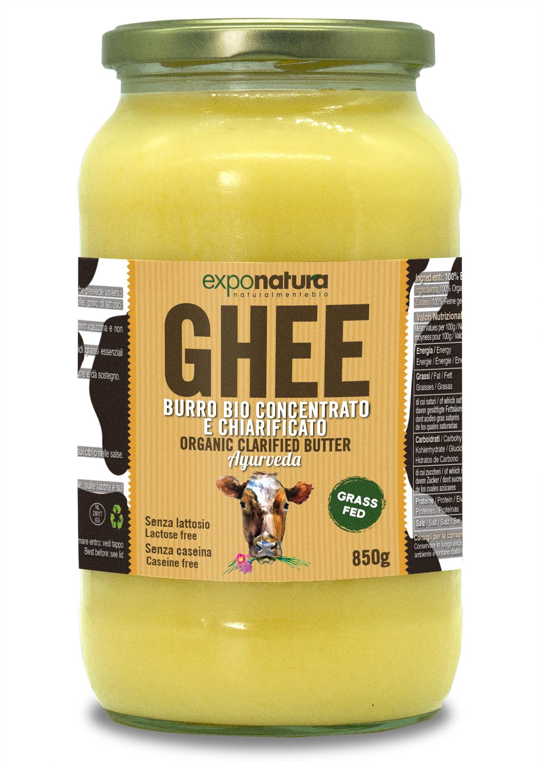 vente chaude Ghee Bio - beurre clarifié selon l´ancienne recette ayurvédique - uniquement à partir du lait de vaches au pâturage - extrêmement digestible sans lactose - Exponatura (850 g) WjlseSMoW Outlet Shop 