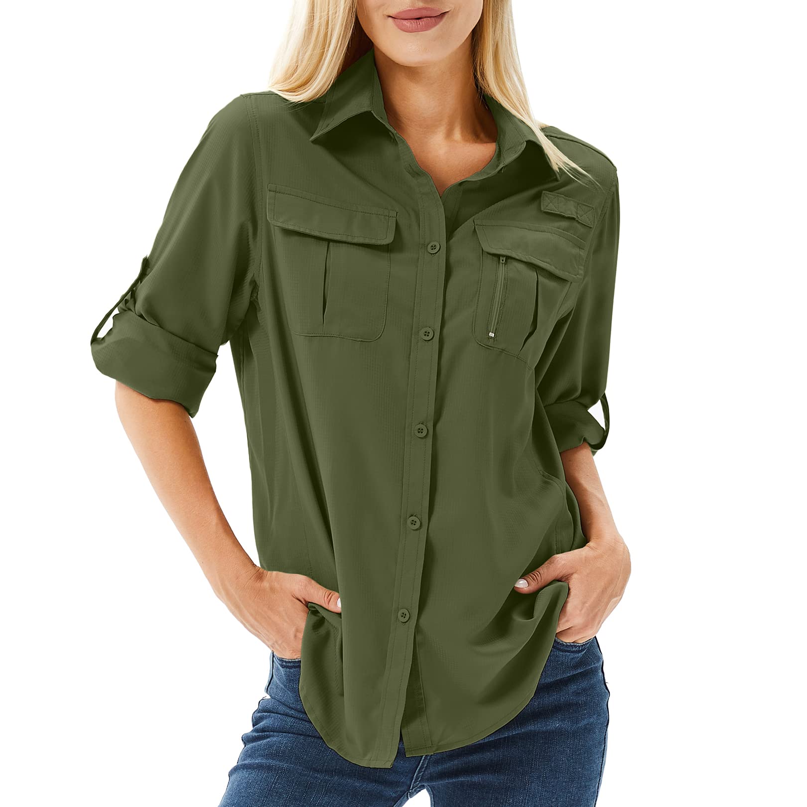 boutique en ligne yeyity Chemise pour femme UPF 50+ Protection UV T-shirt à manches longues pour femme Chemise de randonnée Safari Vêtements pour femme Respirant Séchage rapide Décontracté Tops Sport Tops NqpTkrNLB en ligne