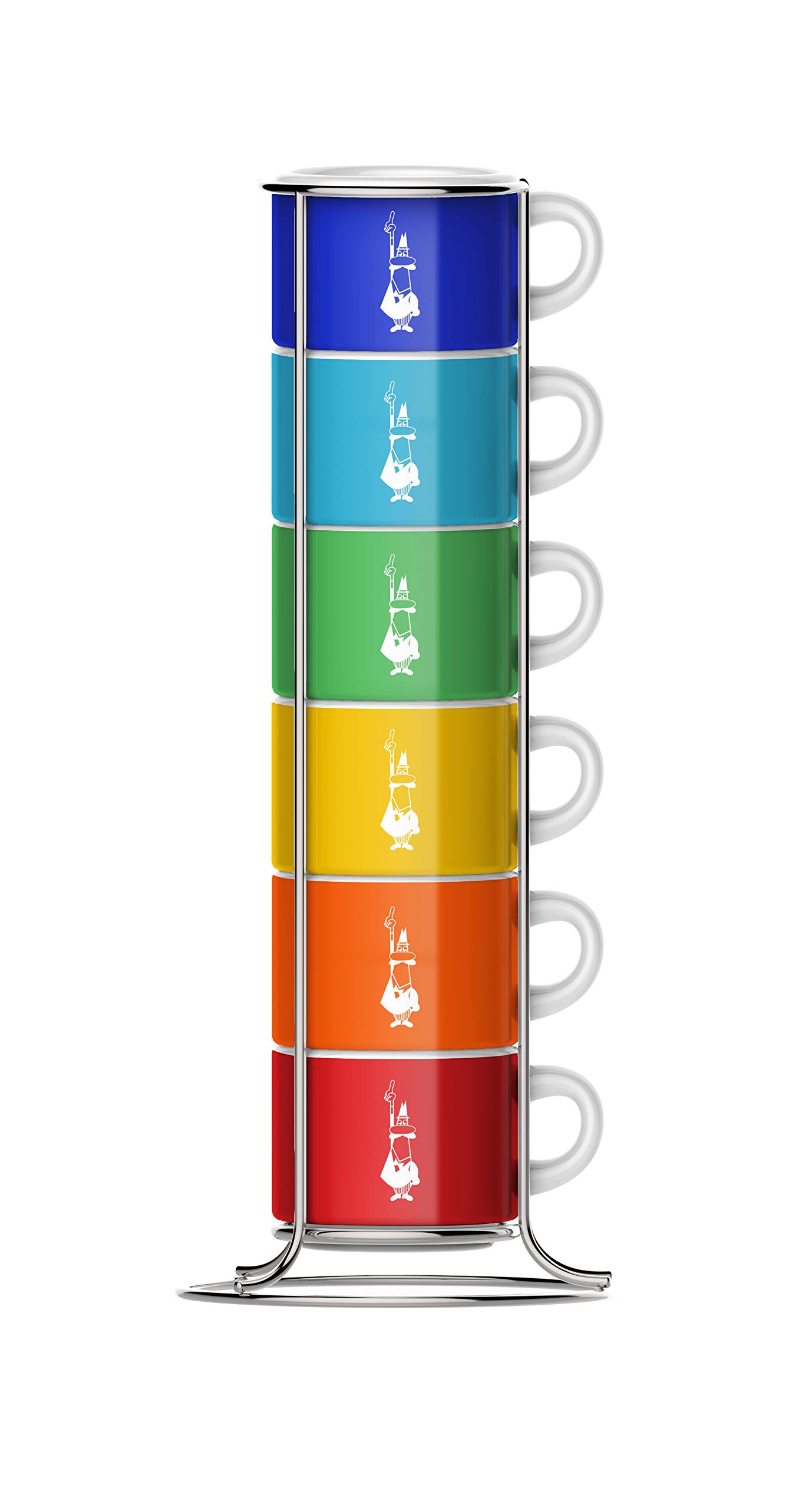 Outlet Shop  Bialetti Six tasses empilables, multicolore, porcelaine pXWMJsRU4 mode
