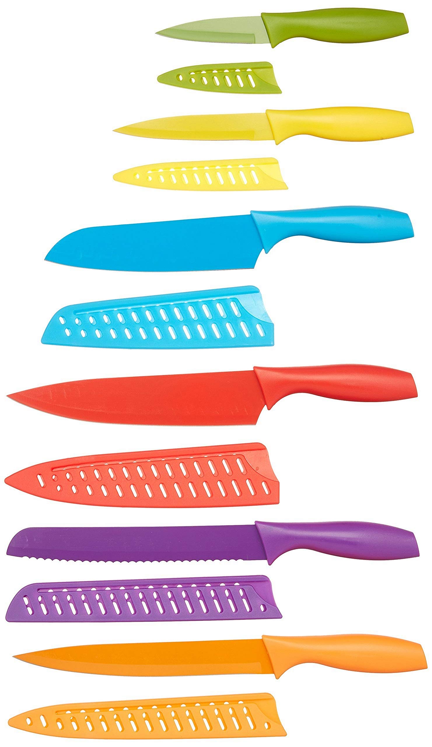 Haute Qualité Amazon Basics lot de couteaux colorés 12 pièces, multicolore OIT7rJoPH à vendre
