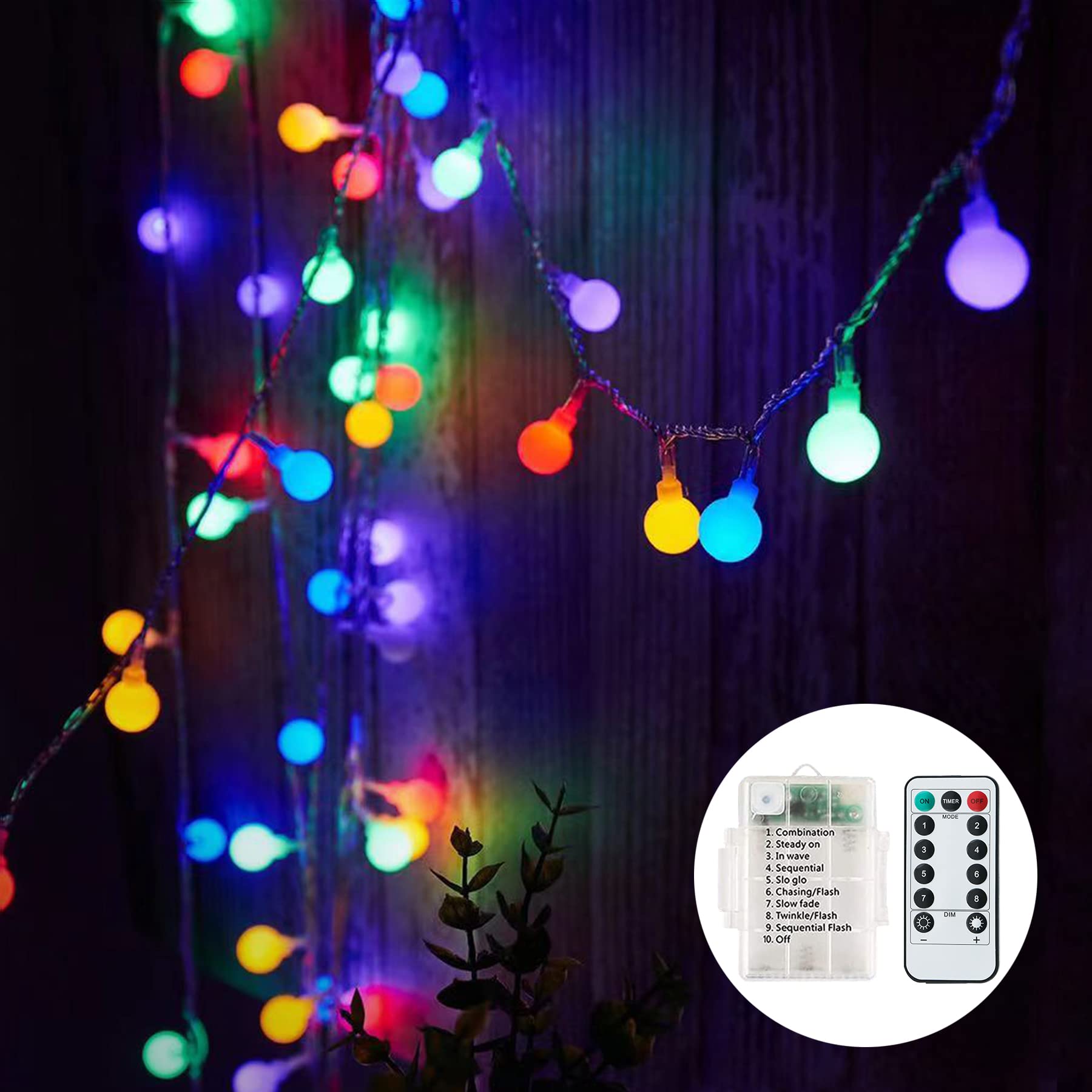 Tendance  Guirlande Lumineuse à Piles, 7M 60 LED Boules avec 8 Modes d´éclairage, Guirlande Lumineuse étanche pour Intérieur, Extérieur, Noël (Multicolore) YcRYEbNJO en ligne
