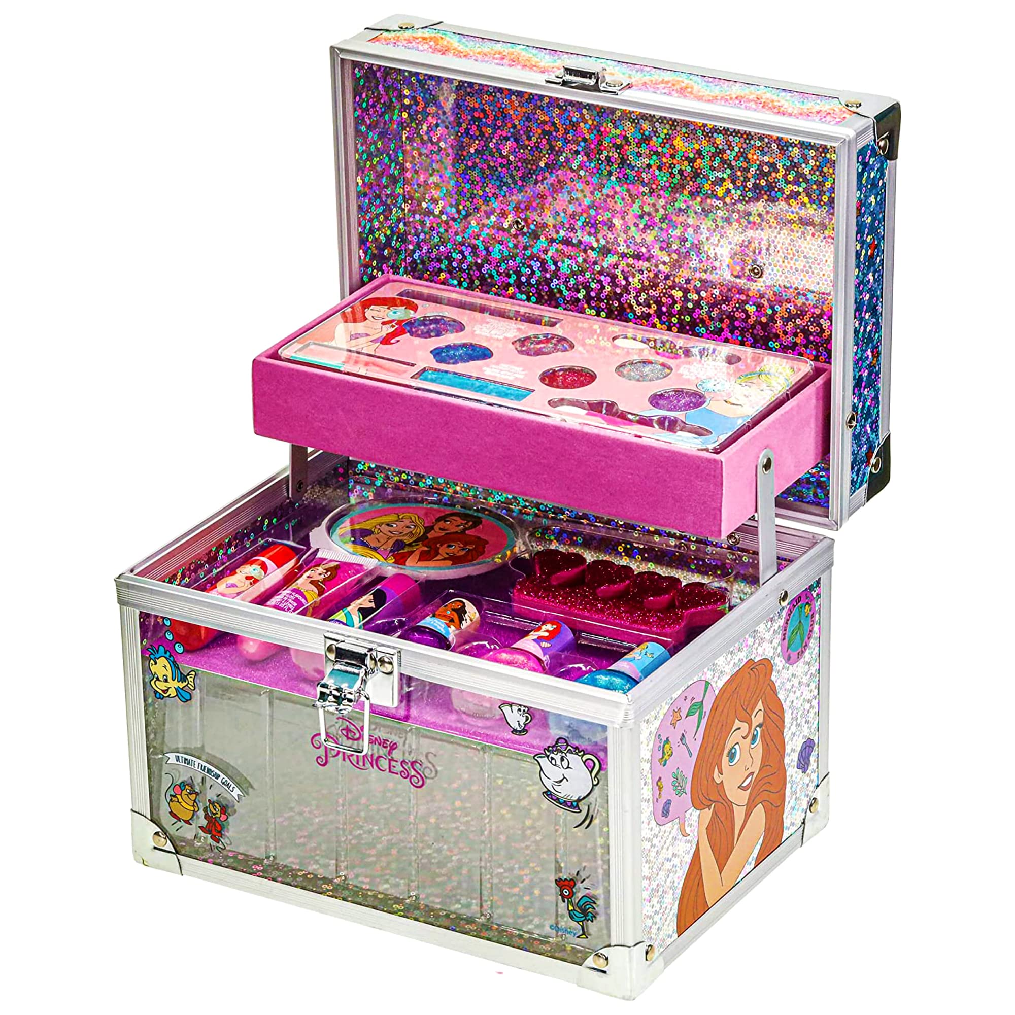 stylé  Disney Princess - Townley Girl Train Case Cosmetic Makeup Set Includes Lip Gloss, Ombre à paupières, Brosse, Vernis ! À partir de 3 Ans, Parfait pour fêtes, soirées Pyjama et soirées Maquillage. RRXJ5IBxY Boutique