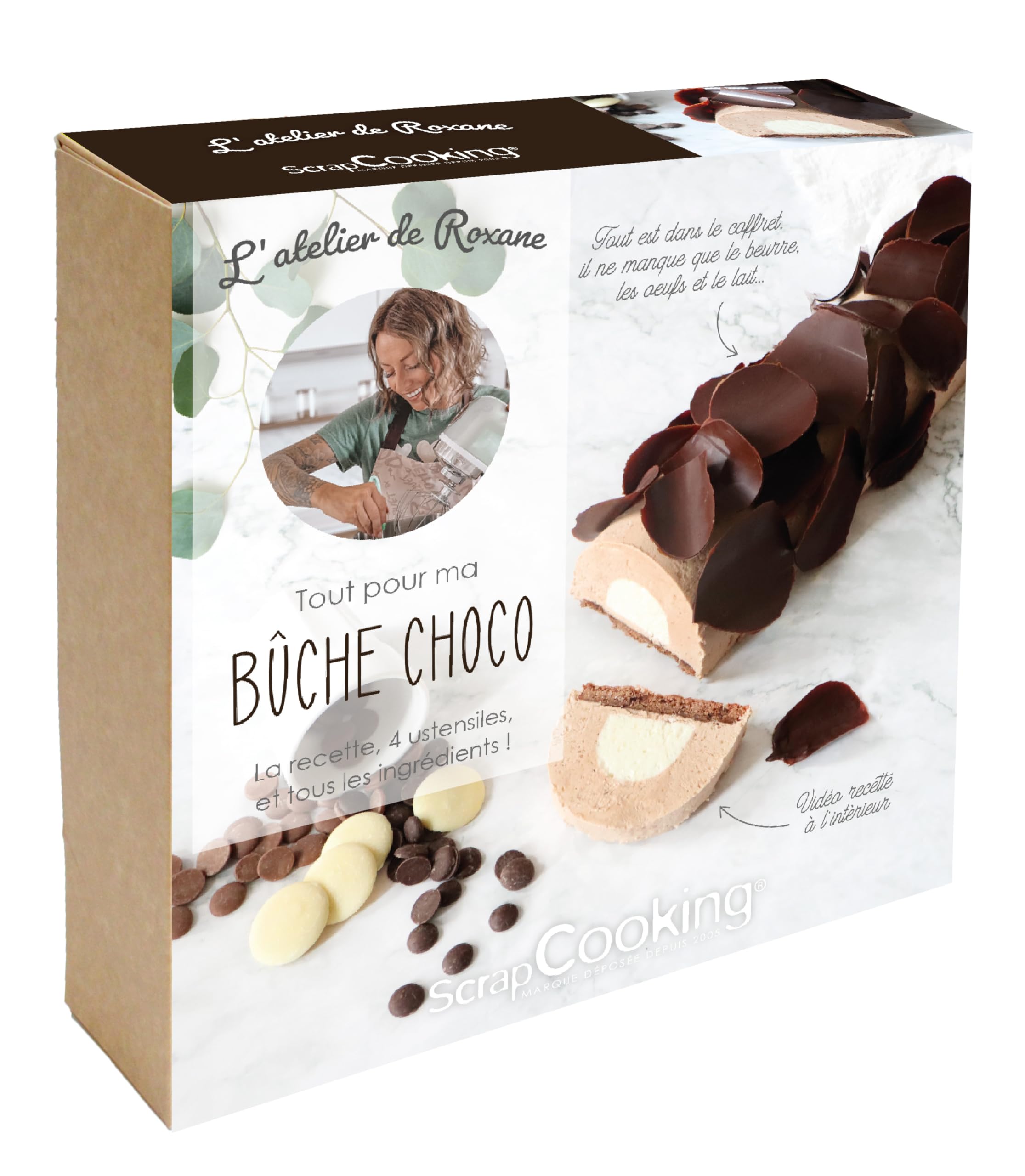 Magnifique ScrapCooking - Kit Bûche de Noël Chocolat - L´Atelier de Roxanne - Coffret Pâtisserie - Avec Moule Bûche & Insert, Support, Rhodoïde & Ingrédients - 99976ADR LIQCfz0qA tout pour vous