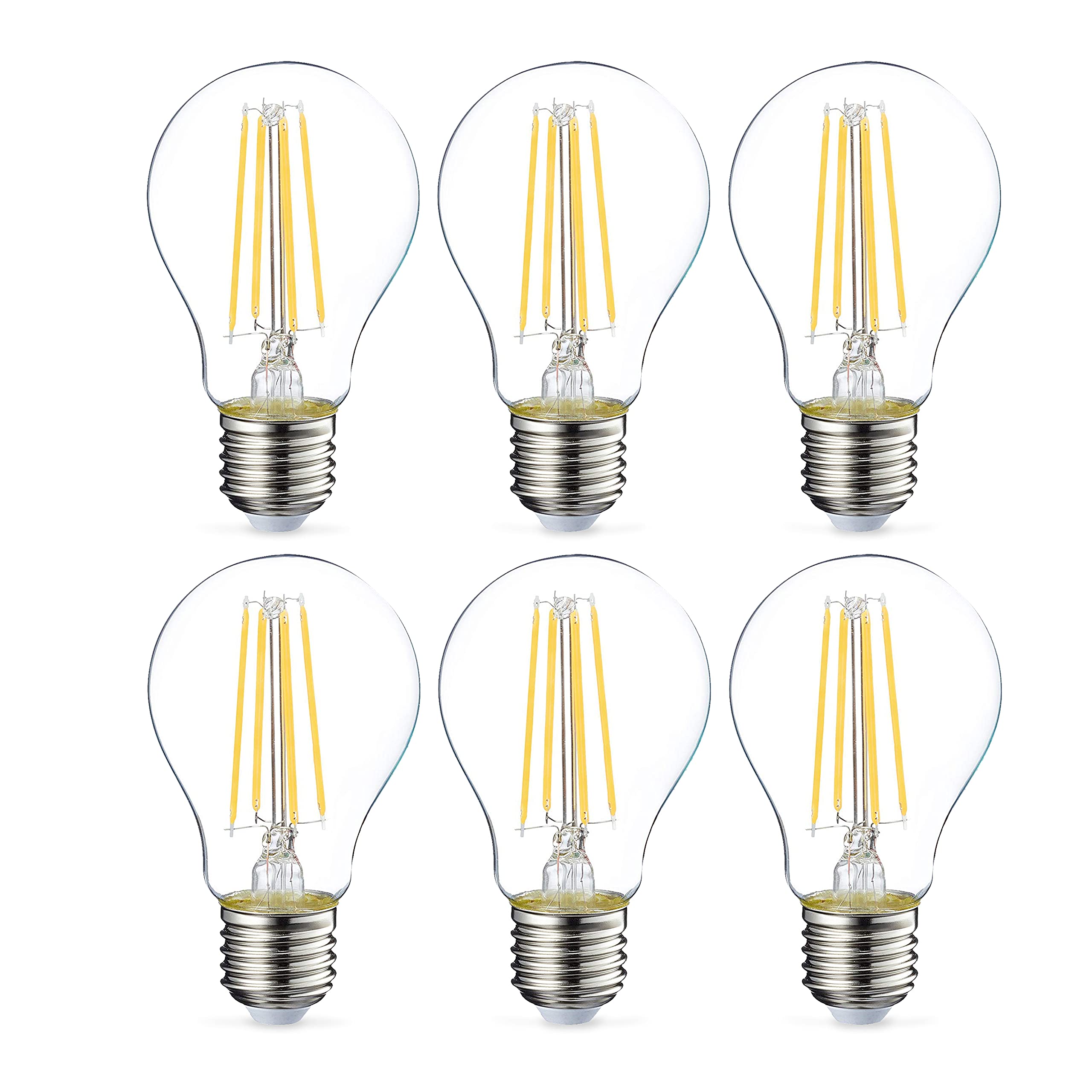 Achat Amazon Basics ampoules LED Culot Edison à vis E27 7 W (équivalent 60 W) blanc chaud Filament transparent Intensité non variable, Lot de 6    [Classe énergétique E] SpqAJw2um juste de l´acheter