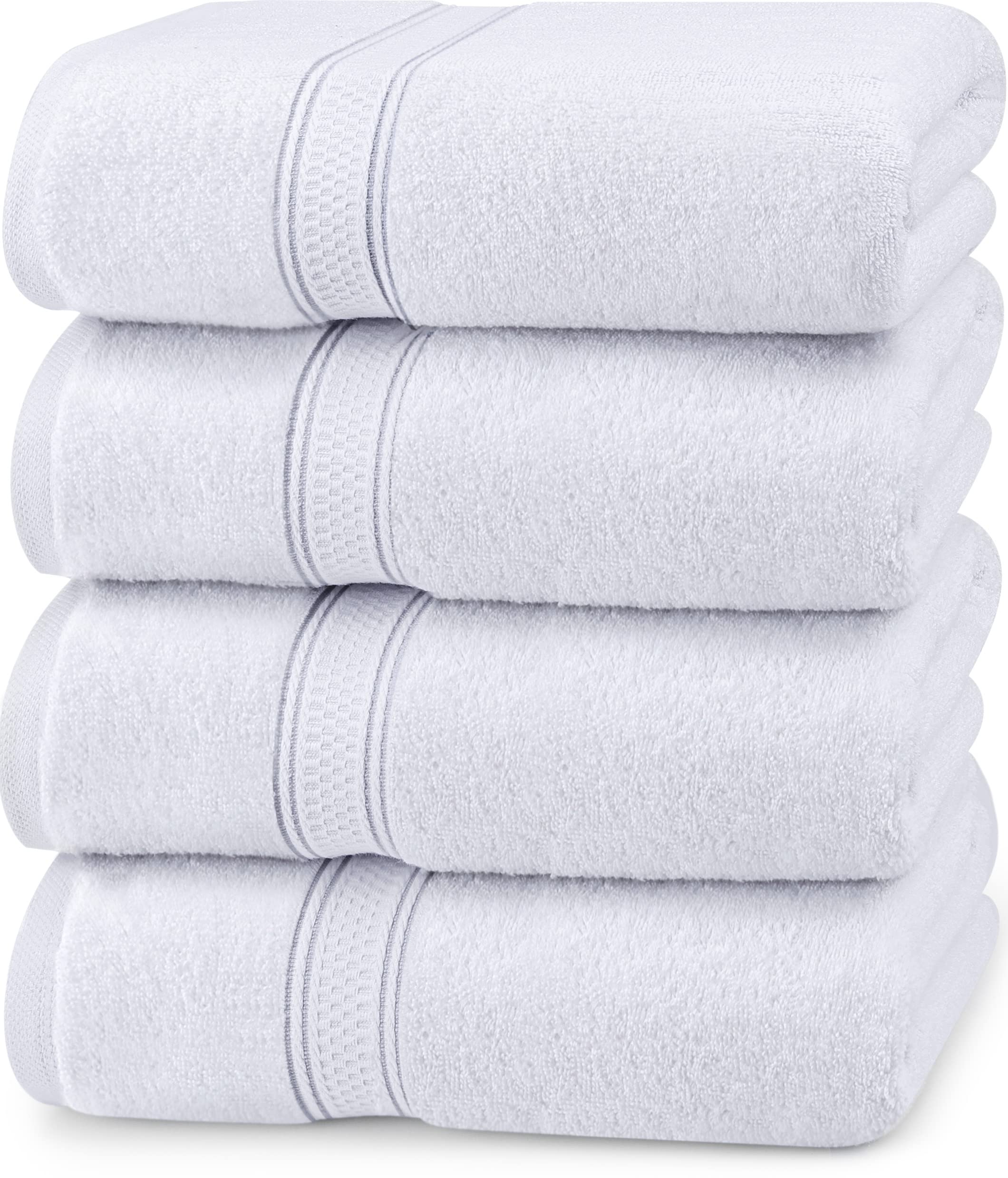 Tendance  Utopia Towels - Lot de 4 Serviettes de Bain luxueuses - 100% Coton filé à l´anneau, séchage Rapide, très absorbantes, Douces au Toucher, parfaites pour Un Usage Quotidien - Blanc r49XggqkQ frais