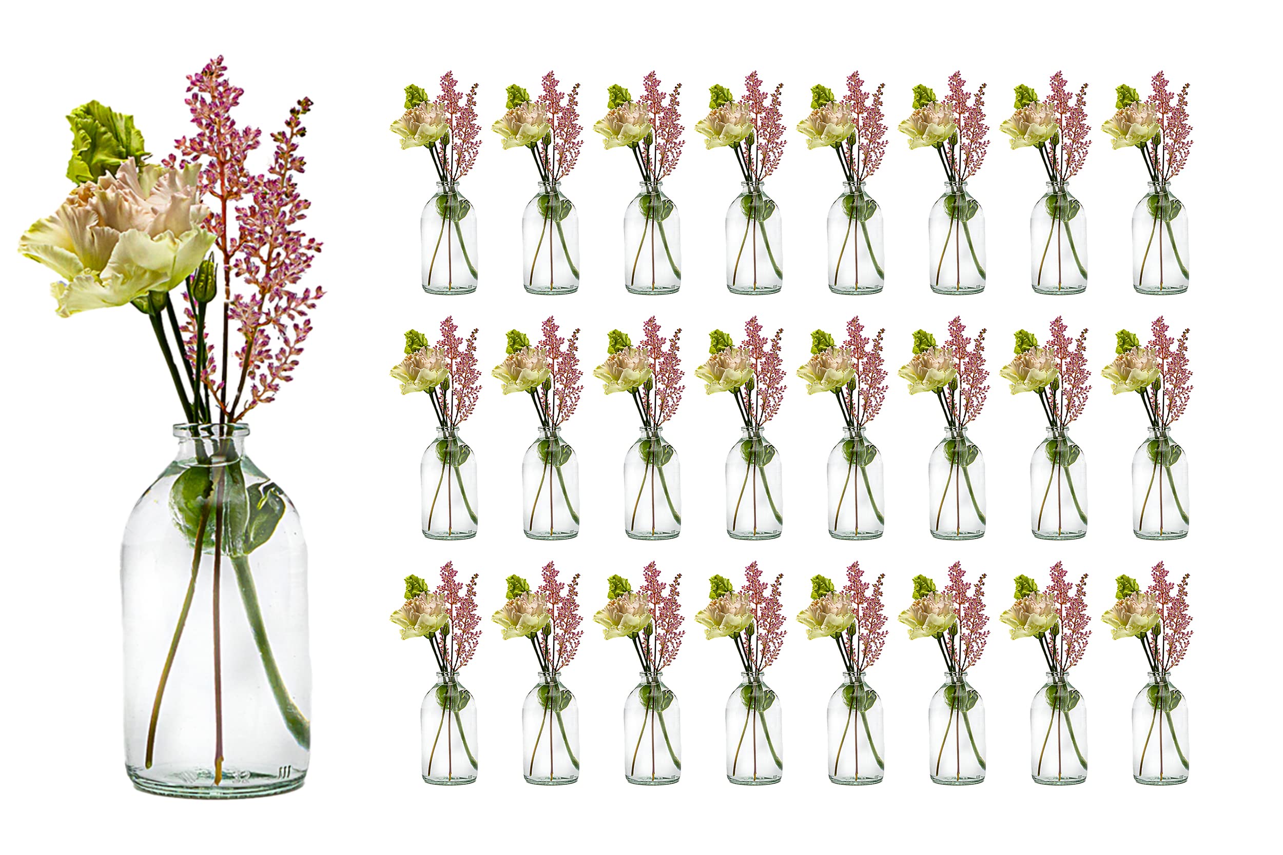 Pas Cher casavetro Lot de 24 Mini vases en Verre en Forme de Bouteille pour décoration de Mariage rVyYict8r Haute Quaity