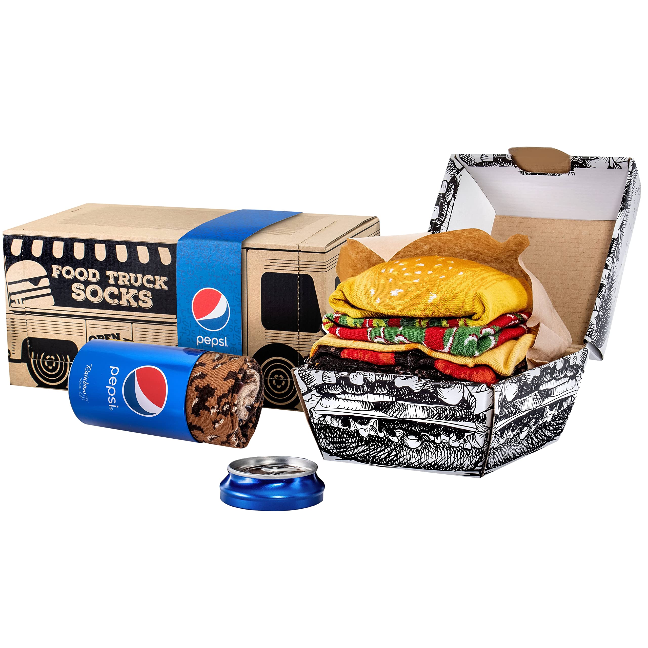 Abordable Rainbow Socks x Pepsi - Food Truck de Chaussetted pour elle et pour Lui - 3 paires - Taille 36-40 nXQZah9as boutique en ligne