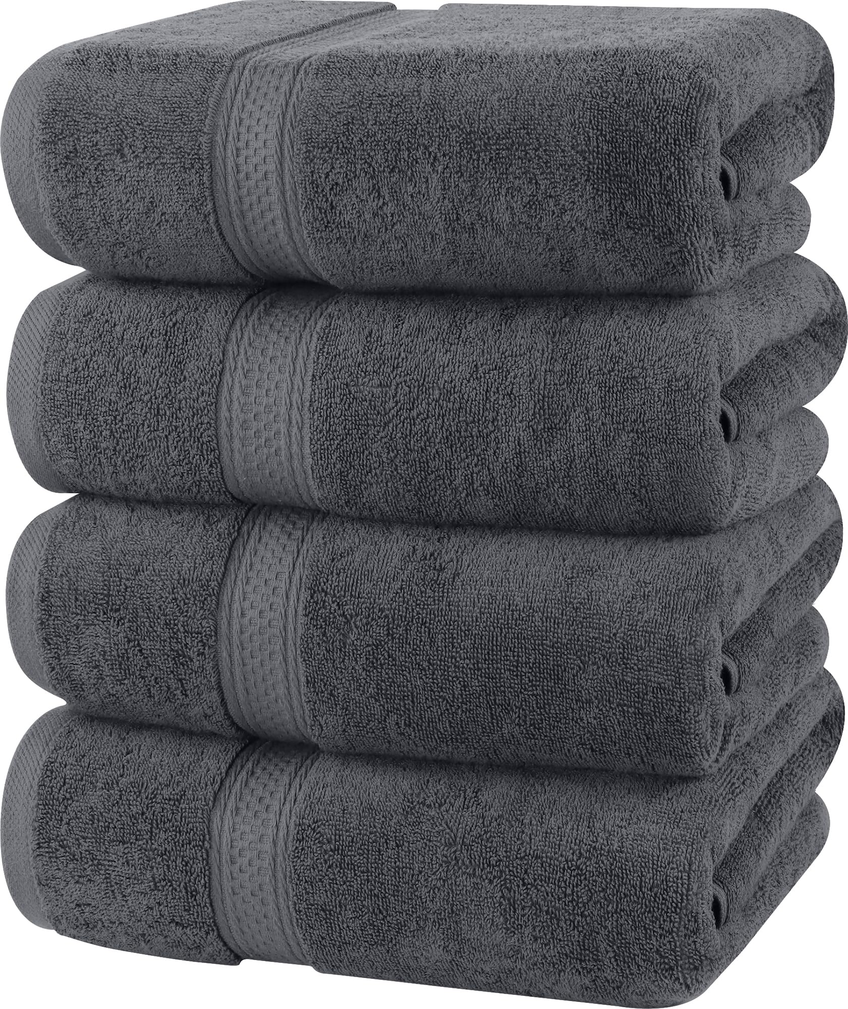 chic  Utopia Towels - Lot de 4 Serviettes de Bain luxueuses - 100% Coton filé à l´anneau, séchage Rapide, très absorbantes, Douces au Toucher, parfaites pour Un Usage Quotidien - Gris X6itTIYFR en solde