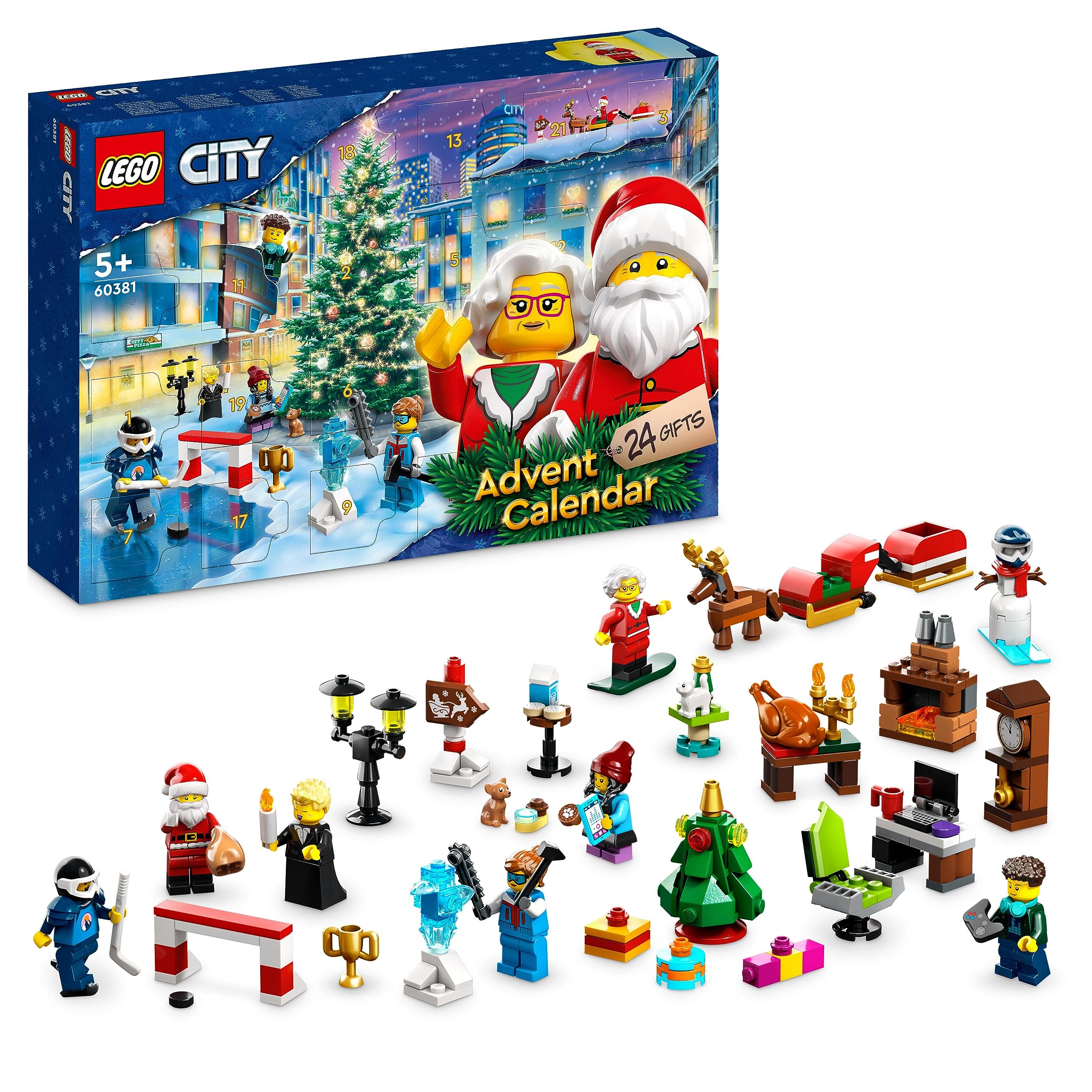 grande remise LEGO 60381 City Calendrier de l´Avent 2023, avec 24 Cadeaux Dont Figurines du Père Noël et du Renne, Tapis de Jeu du Pays des Merveilles, Cadeau de Noël pour Enfants, Garçons, Filles ps55WdP8N pas cher